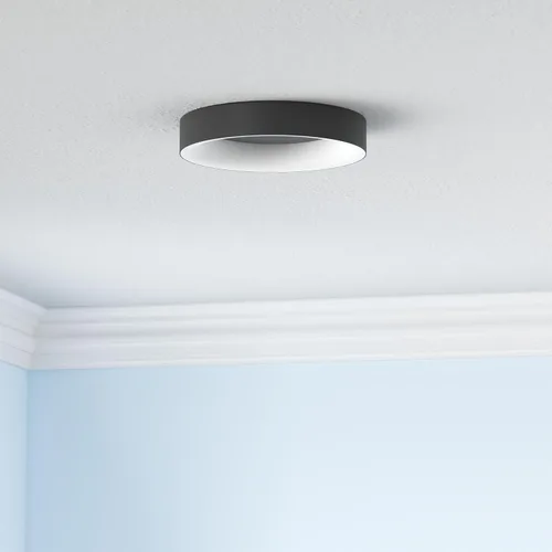 Miniatura 2 de Annaror Lámpara de Techo LED RGB de Montaje al Ras con Control Remoto, Luminaria de Techo Negra de 11 Pulgadas 24W, Color de Luz Cambiable