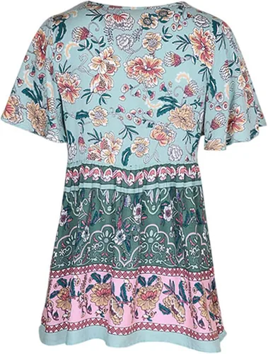 Miniatura 7 de Womens Shirts Dressy Casual 2023 Bohemian Flowy Streetwear Blouses Trendy Tops Short Sleeve Blouses