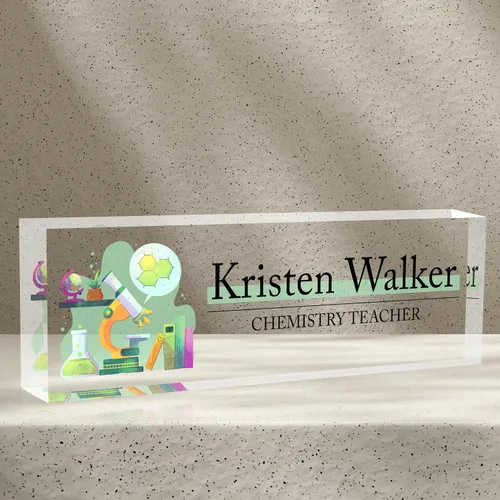 Miniatura 29 de Placa de nombre de escritorio personalizada, diamantes azules, regalo de decoración de oficina para profesores, jefes, empleados