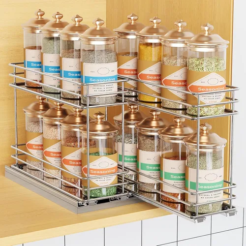 Miniatura 14 de Mystozer Organizador de especias extraíble para gabinete, estante de especias deslizante, organizador de gabinete de especias fácil de instalar, 2.5