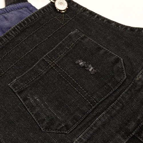 Miniatura 16 de KIDSCOOL SPACE Pantalones de mezclilla ajustados para bebés y niños pequeños, overol de mezclilla con bolsillo grande rasgado