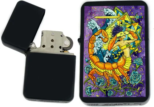 Miniatura 32 de Signos del zodiaco, símbolos del horóscopo, colección de iconos de astrología, infinito negro mate a prueba de viento, encendedores (Virgo) - Regalo