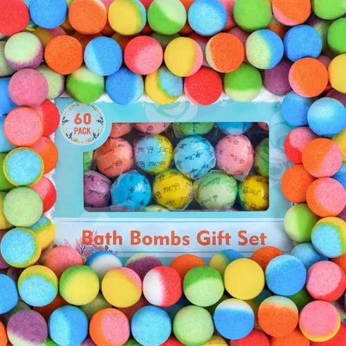 Miniatura 9 de Juego de 30 bombas de baño de regalo, mini bombas de baño orgánicas naturales, hechas a mano con rica efervescencia, regalo de cumpleaños
