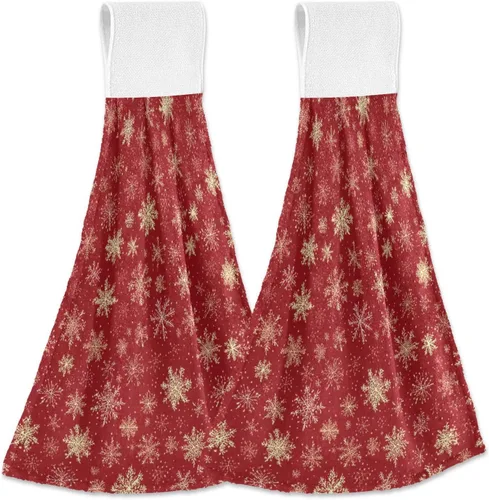 Miniatura 13 de Kcldeci Toallas de mano colgantes para el día de San Valentín con lazo para colgar, gnomos, corazones, toallas de mano suaves y gruesas, toallas