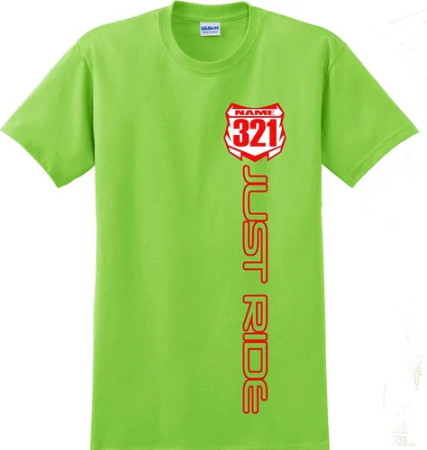 Miniatura 11 de JUST RIDE Motocross Número Placa Camisa MX Moto Personalizada Kawi Verde Lima KX
