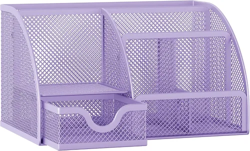Miniatura 8 de EasyPAG Organizador de Escritorio de Malla con Cajón Portabolígrafos Multifuncional Organizador de Papelería para Suministros de Oficina y Escuela 6
