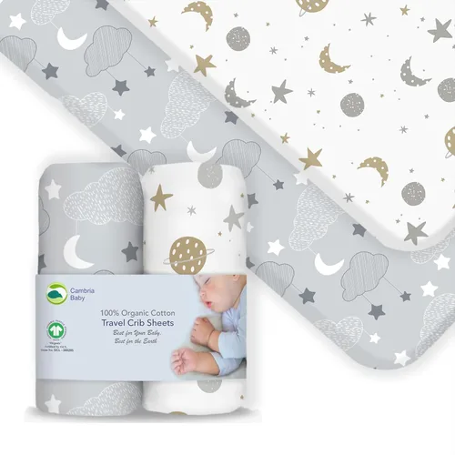 Miniatura 8 de Sábanas bajeras 100% de algodón orgánico para Graco Pack n Play, Babyletto, Pamo Babe, Hiccapop, Dream on Me, Evenflo, Baby Trend, Hygge Hush