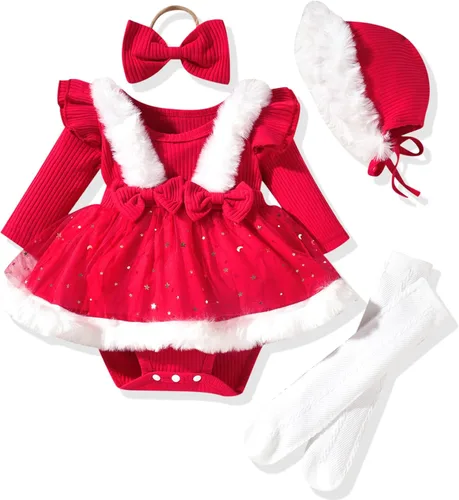 Miniatura 32 de Unutiylo Ropa de bebé recién nacida prematura con tirantes, traje de otoño e invierno, traje de manga larga con volantes