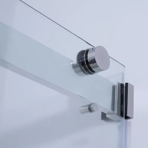 Miniatura 2 de Puerta corrediza de cristal para bañera, 56-60 pulgadas de ancho x 58 pulgadas de alto, sin marco, para baño, vidrio templado transparente de 5/16