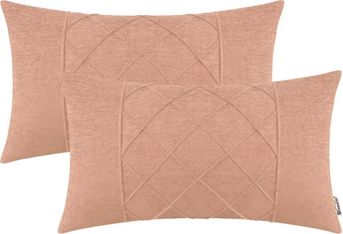 Miniatura 72 de BRAWARM Fundas de almohada 40x40 cm - Paquete de 2 fundas de almohada de chenilla negra, fundas de almohada de chenilla suave teñida sólida