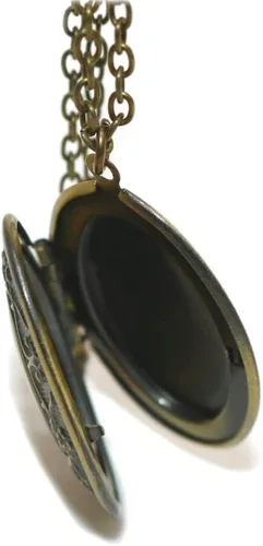 Miniatura 8 de Collar con colgante ovalado de estilo vintage con forma de medallón abierto