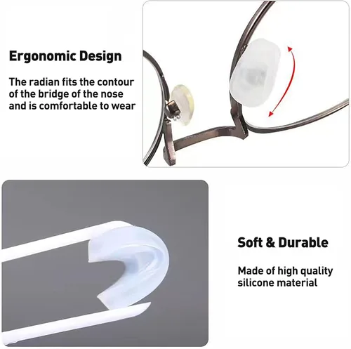 Miniatura 4 de Fundas de almohadilla de nariz para lentes, almohadilla de silicona antideslizante para lentes, fundas protectoras para gafas almohadillas