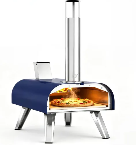 Miniatura 12 de BIG HORN Horno de pizza multicombustible de 12 pulgadas para exteriores que alcanza hasta 1110 ℉ - Compatible con madera, gas y electricidad 3 en 1