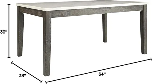 Miniatura 6 de ACME Mesa de comedor Merel - Mármol blanco y roble gris