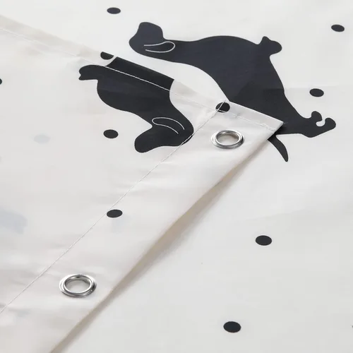 Miniatura 4 de Hannah Lindo perro salchicha impreso beige tela de poliéster impermeable animal negro encantador cortina de ducha para niños, 72 pulgadas de ancho x