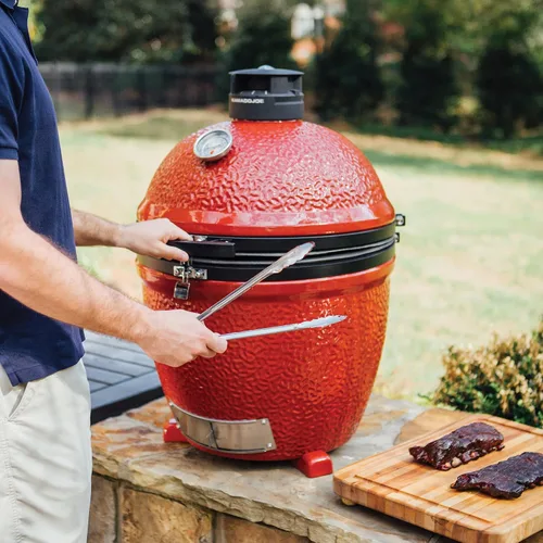 Miniatura 3 de Kamado Joe Classic Joe Series II - Parrilla de carbón de cerámica independiente de 18 pulgadas y ahumador con bisagra AirLift, ventilación superior