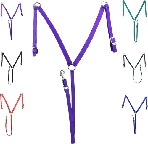 Miniatura 14 de Majestic Ally Collar de pecho acolchado de nailon para caballos (negro, completo)
