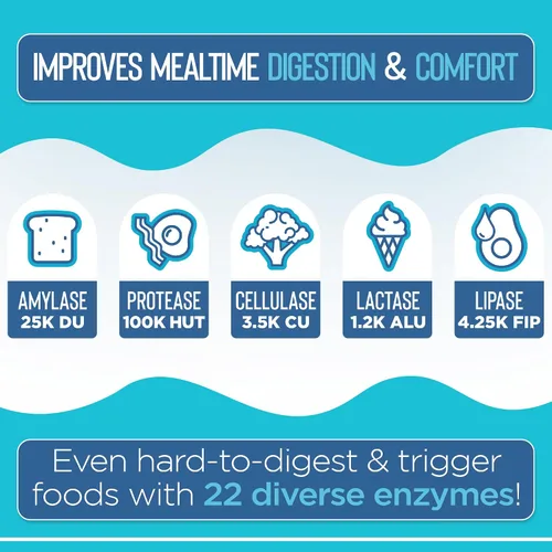 Miniatura 5 de Vital Planet Vital Digest Natural Digestive Enzymes Apoya la Descomposición de Proteínas, Grasas y Carbohidratos y Reduce los gases ocasionales