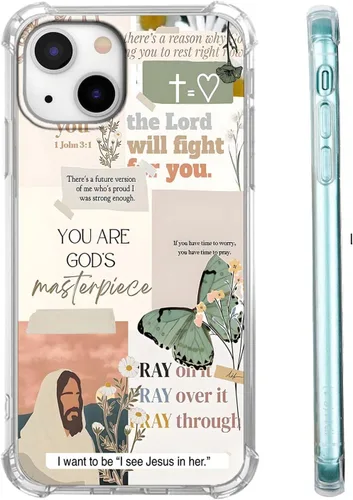 Miniatura 58 de Funda para Celular con Versículos de la Biblia, Colocación de Citas Cristianas de Jesús, Diseño Collage, Funda Protectora Suave de TPU de Moda