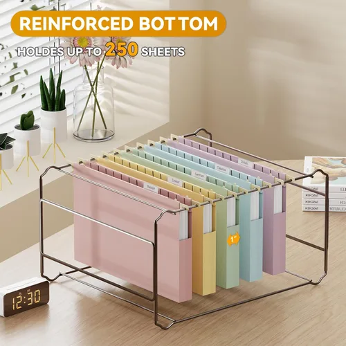 Miniatura 4 de Carpetas colgantes de plástico tamaño legal, carpeta de archivador expandible de 1 pulgada con pestañas, paquete de 12 carpetas colgantes