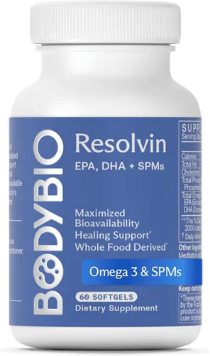 BodyBio Resolvin - Mediadores especializados en resolución profesional SPM con extracto de caviar de arenque - Apoya una respuesta saludable a la