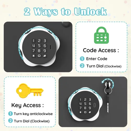 Miniatura 5 de Mini caja fuerte para dinero, monedas, efectivo, alcancía para niños, pequeñas cajas fuertes electrónicas para niños y niñas, regalo ideal