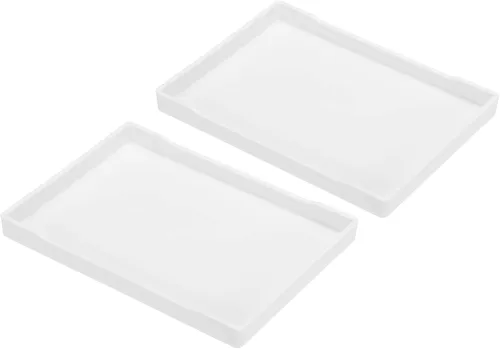 Miniatura 7 de PATIKIL Bandeja de comida rápida de 8 x 6, paquete de 2 bandejas rectangulares reutilizables reciclables multiusos para restaurante, cocina en casa