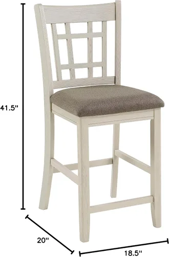 Miniatura 6 de Lexicon Dante Silla de Altura de Mostrador (Juego de 2), Silla de Isla de Cocina con Marco de Madera con Asiento de Tela Tapizada y Diseño