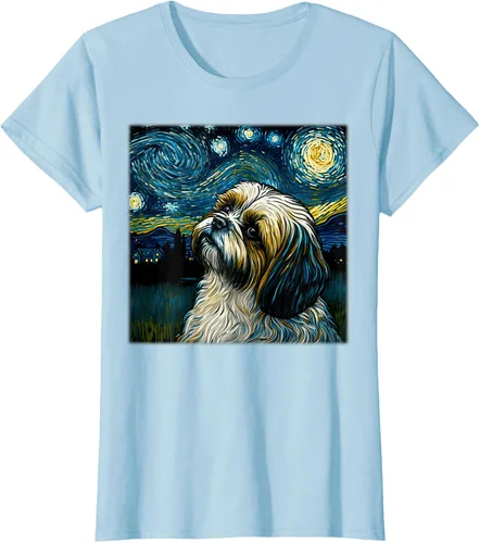 Miniatura 21 de Camiseta Surrealism Starry Night Shih Tzu Dog