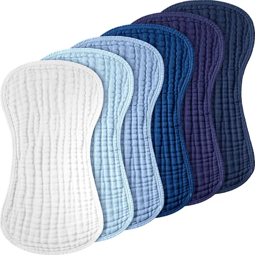 Frienda Paquete de 6 paños de muselina para eructos de algodón, grandes, 20 x 9 pulgadas, extra absorbentes y suaves, para bebé, niño y niña, unisex
