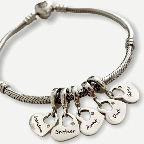 Miniatura 2 de BOLENVI Abalorio de plata de ley 925 con diseño de corazón para pandora y pulseras o collares similares hermana Plata esterlina Sin gemas