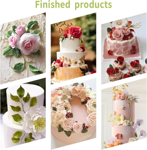 Miniatura 7 de KALAIEN Molde de pasta de goma de pétalo de hoja de pétalos de azúcar, herramientas de artesanía de rosa, vetas dobles Rose Petal