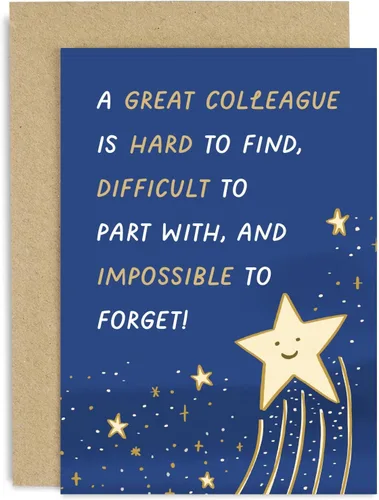 Miniatura 17 de Old English Co. Bonita tarjeta de agradecimiento para hombres y mujeres, tarjeta de estrella de gran jefe, tarjeta para jubilación, salida, tarjeta