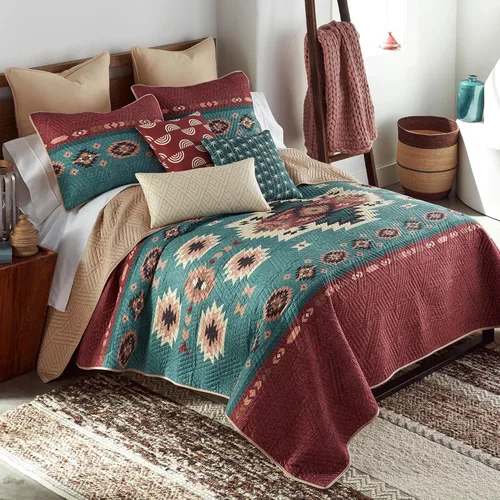 Miniatura 3 de Donna Sharp 25 Suroeste (Apache, Queen Set) Incluye edredón y dos fundas de almohada, lavable a máquina