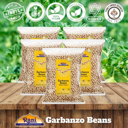 Miniatura 4 de Garbanzos Rani (Kabuli Chana) 128 onzas (8 libras) 3.63kg x paquete de 5 (total de 40 libras) a granel ~ Todo natural Vegano Sin gluten Sin