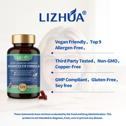 Miniatura 4 de Luteína 40 mg y zeaxantina 8 mg vitaminas oculares, con astaxantina, arándano, taurina, visión y apoyo de salud macular, cuidado de la salud ocular