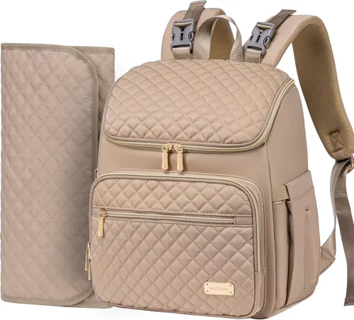 Miniatura 11 de Mochila para pañales Weitars con cambiador, mochila para pañales de bebé, mochila para pañales de viaje, bolso para pañales para mamá, 5 bolsillos