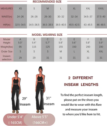 Miniatura 6 de PINSPARK Pantalones de yoga acampanados de cintura alta para mujer