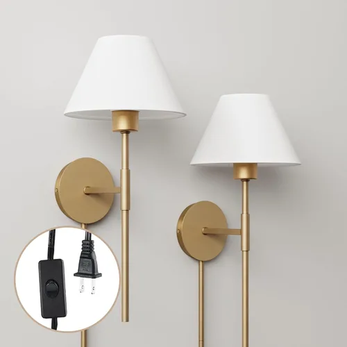 Miniatura 17 de Nathan James Celeste - Lámpara de pared de ratán, moderna lámpara de pared para casa de campo, lámpara de lectura para mesita de noche con pantalla