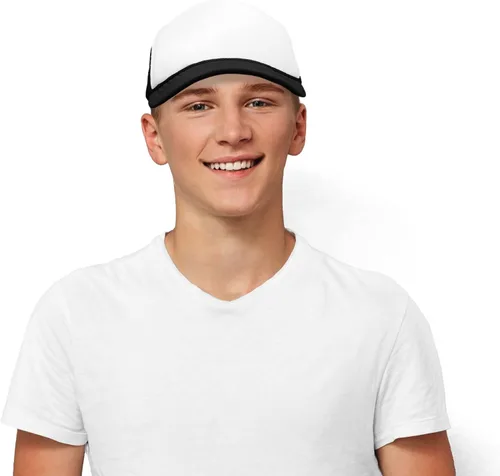 Miniatura 6 de DALIX Gorra de verano en dos tonos, gorra de malla con correa ajustable.