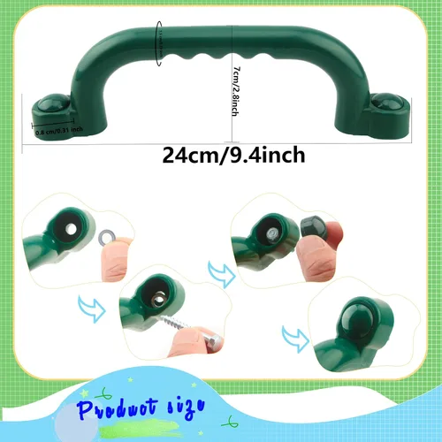 Miniatura 2 de Juego de 4 manijas de seguridad para patio de recreo para niños, accesorios para patio trasero, casa del árbol