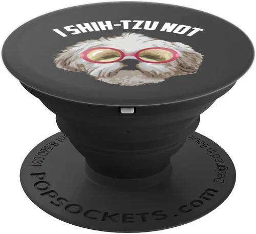 Miniatura 4 de I Shih-Tzu - Regalo artístico, diseño de perros con corazones y texto en inglés "I Shih-Tzu Not Art-Cool Adorable", Negro