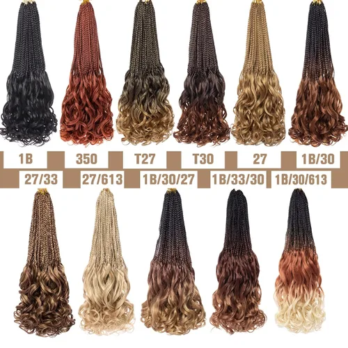 Miniatura 7 de COOKOO 10 pulgadas, 9 paquetes (135 hebras), trenzas de ganchillo rizadas francesas negras, trenzas de ganchillo negras con extremos ondulados