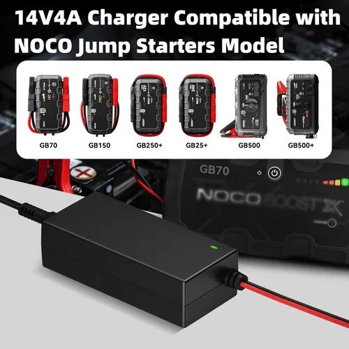 Miniatura 2 de Cargador de 14V 56W para NOCO Jump Starter Compatible con NOCO GB70 GB150 GB250+ GB251+ GB500 GB500+ Genius Boost Ultra Safe Batería de arranque