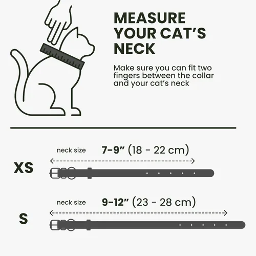 Miniatura 7 de BRONZEDOG Collar de cuero para gato con campanas extraíbles sin liberación rápida, etiqueta QR para gatito para niña y niño