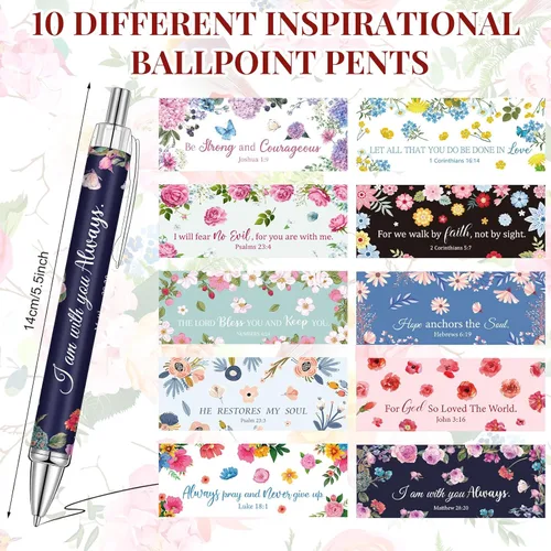 Miniatura 2 de Qeeenar 50 bolígrafos con versículo bíblico, regalo cristiano, citas inspiradoras, bolígrafos de tinta retráctiles divertidos para mujeres, hombres