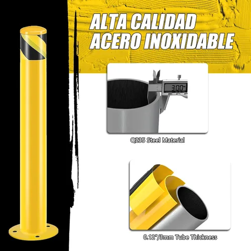 Miniatura 5 de Poste de bolardo de seguridad, bolardos de acero, bolardo de estacionamiento, poste de barrera de estacionamiento de seguridad recubierto de polvo