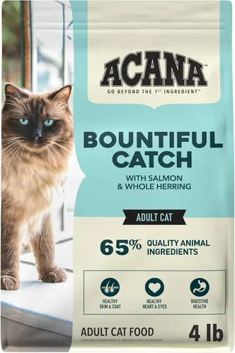 ACANA Comida seca para gatos Bountiful Catch Salmón, Bagón de Bacalao y Arenque, bolsa de 4 libras