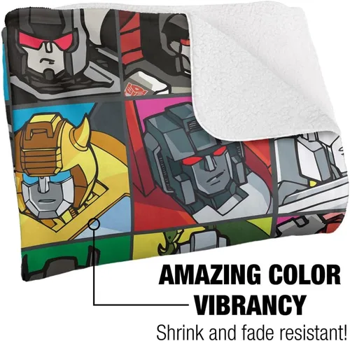 Miniatura 3 de Transformers Transformers Squares Silky Touch Sherpa Back Manta súper suave