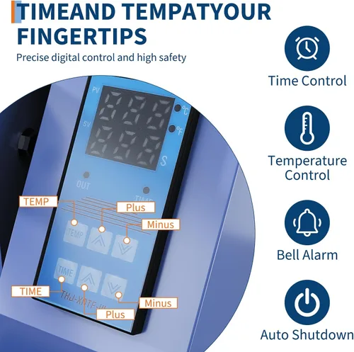 Miniatura 5 de Prensa de calor de 16 x 20, máquina de prensa profesional digital, calentamiento rápido, calidad industrial con presión ajustable, máquina